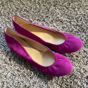 J. Crew Cece suede flats Magenta size 7.5 GUC